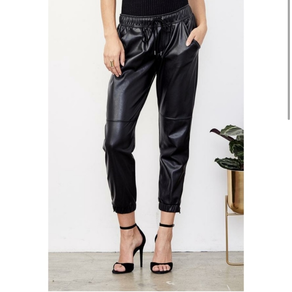 Leather joggers